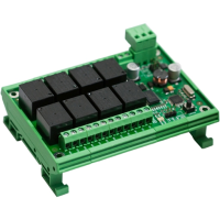 (image for) DIN-Rail 12V 8-Relay Modbus RTU ASCII RS485 Board