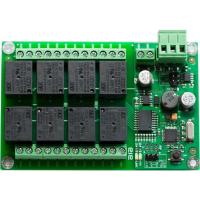 (image for) DIN-Rail 12V 8-Relay Modbus RTU ASCII RS485 Board