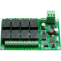 (image for) DIN-Rail 12V 8-Relay Modbus RTU ASCII RS485 Board