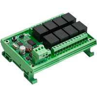 (image for) DIN-Rail 12V 8-Relay Modbus RTU ASCII RS485 Board