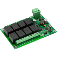 (image for) DIN-Rail 24V 8-Relay Modbus RTU ASCII RS485 Board