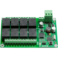 (image for) DIN-Rail 24V 8-Relay Modbus RTU ASCII RS485 Board