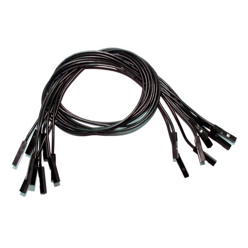 (image for) Black Jumper Wires 0.1" F/F 12" 26awg - Click Image to Close