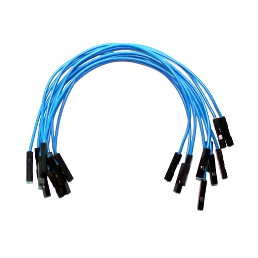 (image for) Blue Jumper Wires 0.1" F/F 6" 26awg - Click Image to Close