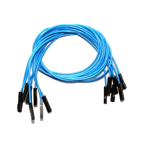 (image for) Blue Jumper Wires 0.1" F/F 12" 26awg - Click Image to Close