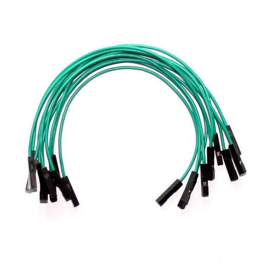 (image for) Green Jumper Wires 0.1" F/F 6" 26awg - Click Image to Close