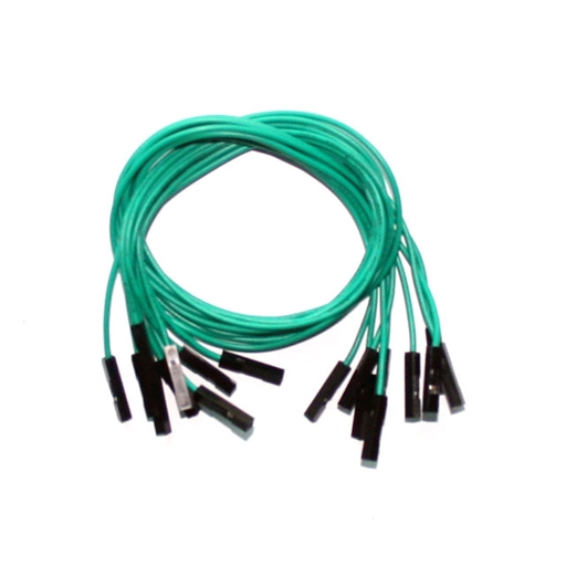 (image for) Green Jumper Wires 0.1" F/F 12" 26awg - Click Image to Close