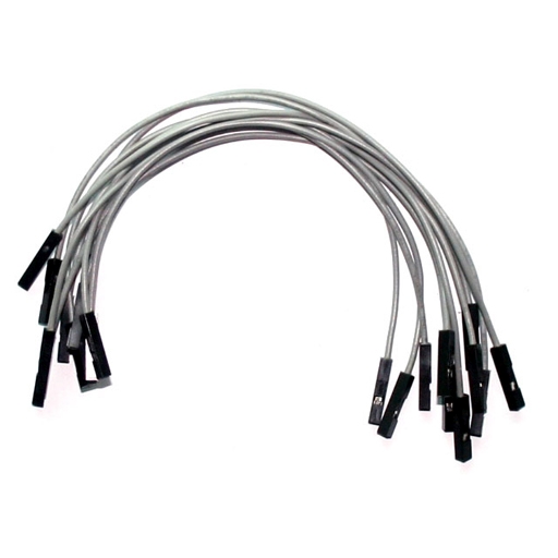 (image for) Gray Jumper Wires 0.1" F/F 6" 26awg - Click Image to Close