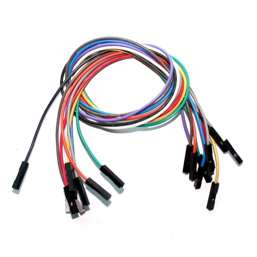 (image for) Rainbow Jumper Wires 0.1" F/F 12" 26awg - Click Image to Close