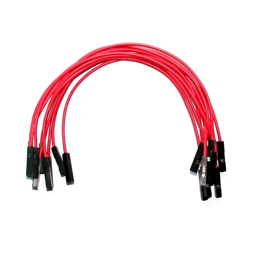 (image for) Red Jumper Wires 0.1" F/F 6" 26awg - Click Image to Close